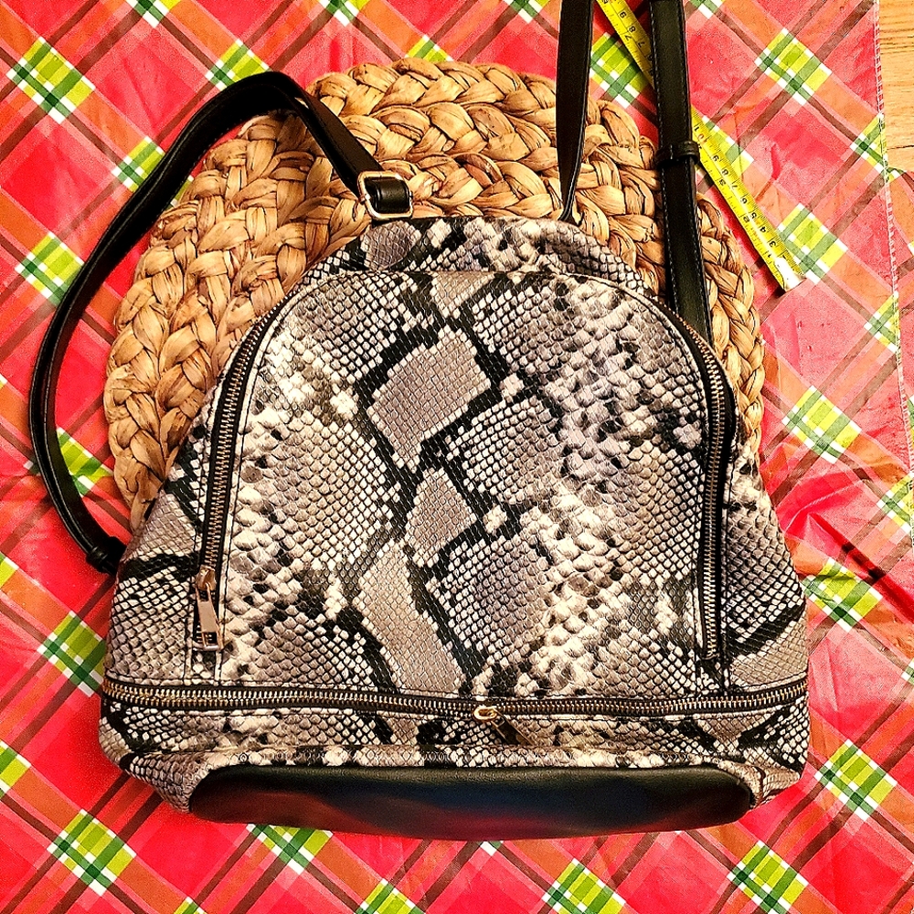 Snake print backpack